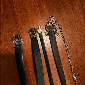 Michael Kors Black and Gold Belt Collection